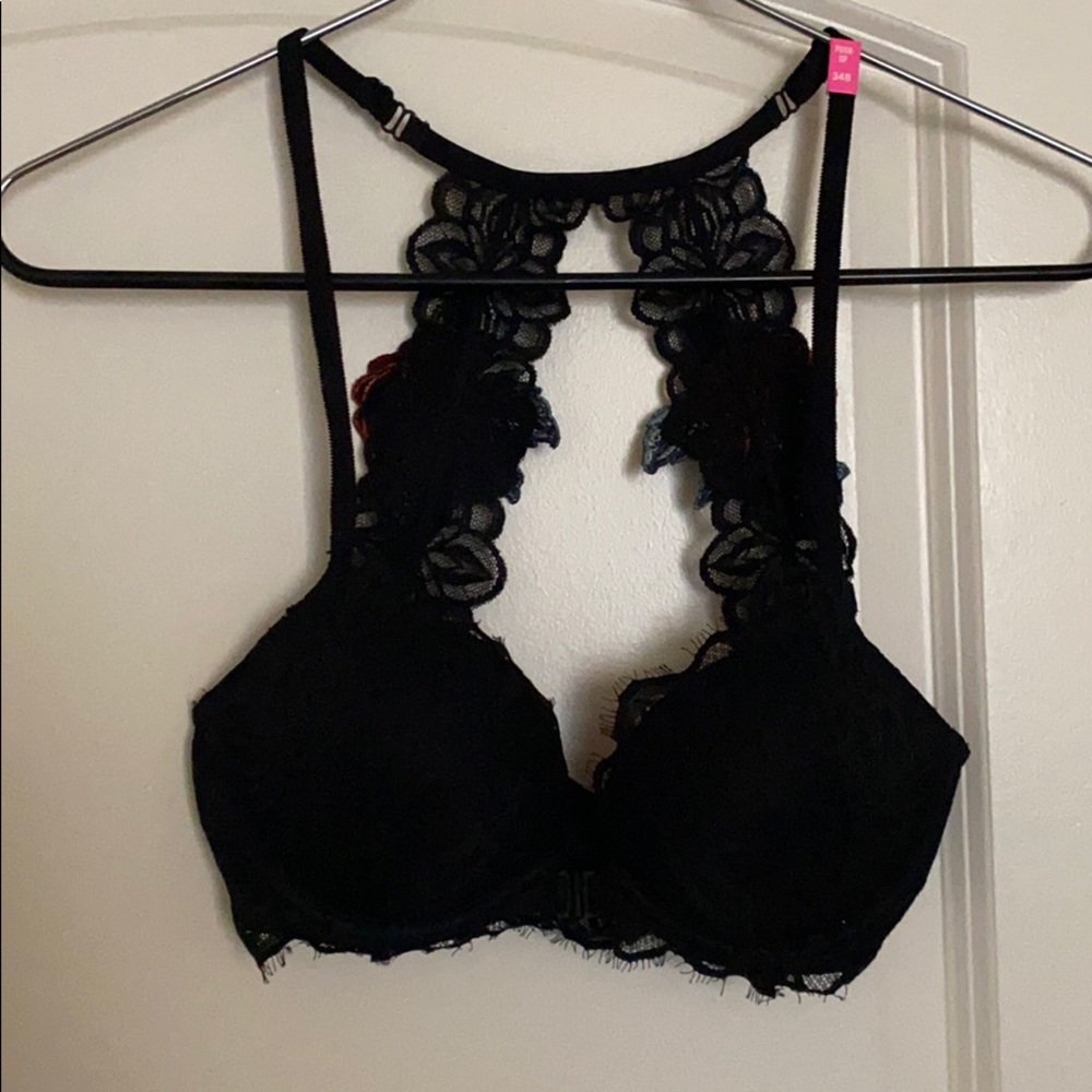 PINK front clasp date racer back bra